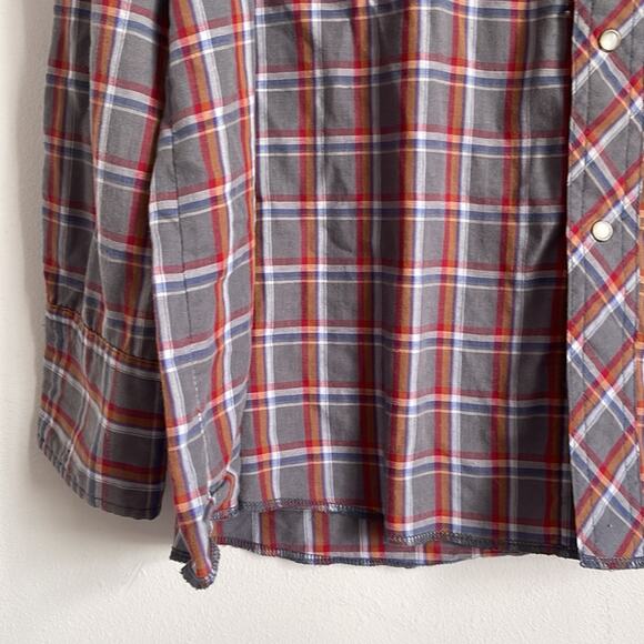 Vintage Rustler X-Long Tails western rodeo plaid pearl snap button up shirt - Picture 4 of 7